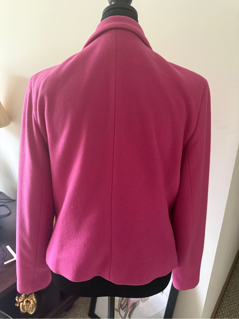 Harve Benard Hot Pink Tailored Wool-Blend Button Front Jacket - Picture 2 of 4